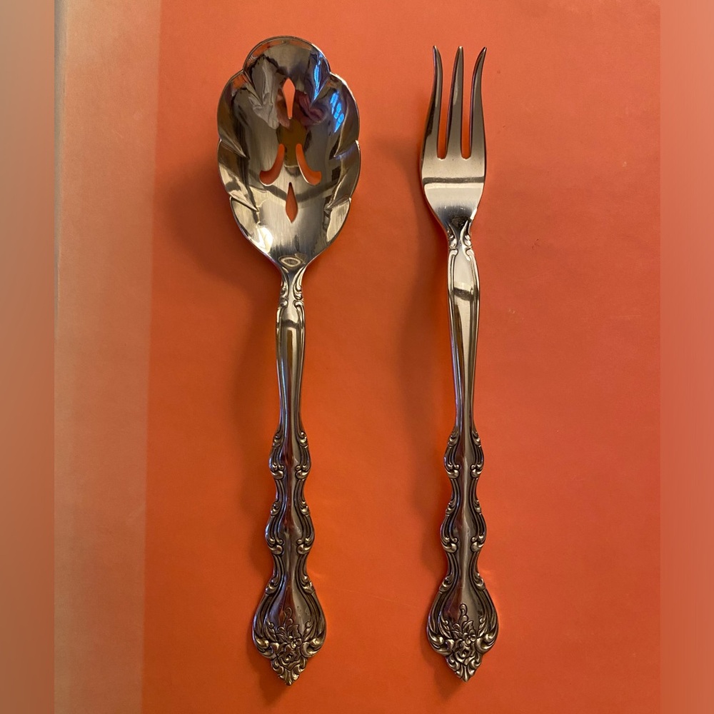 vintage international silverplated spoon and fork